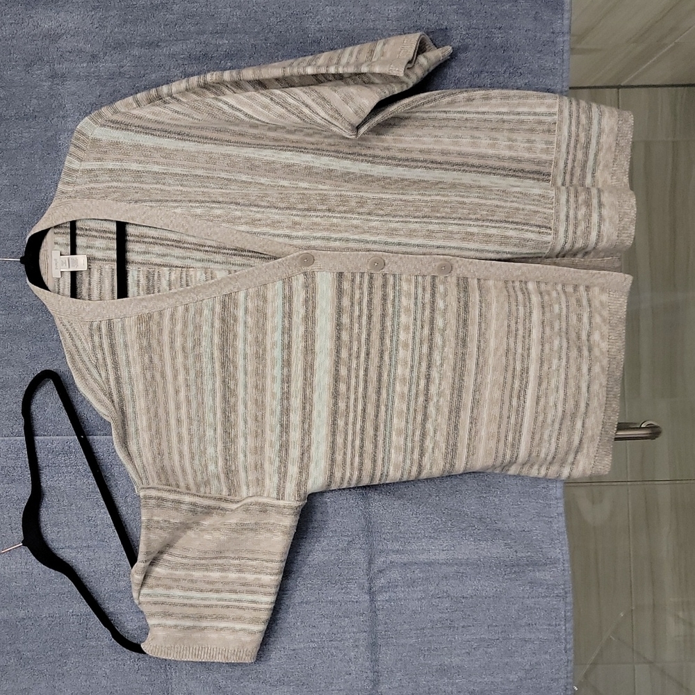 JJill Purejill Kimono style sweater light blue and grey